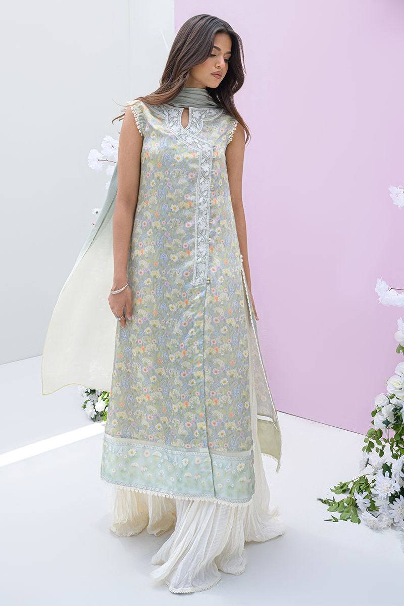 Fatima Khan | Eid Digital Silk Prints | Dandelions by Maria Faisal - Registered Vendor of : Fatima Khan - type : Ladies Clothes - 100% original wedding dresses