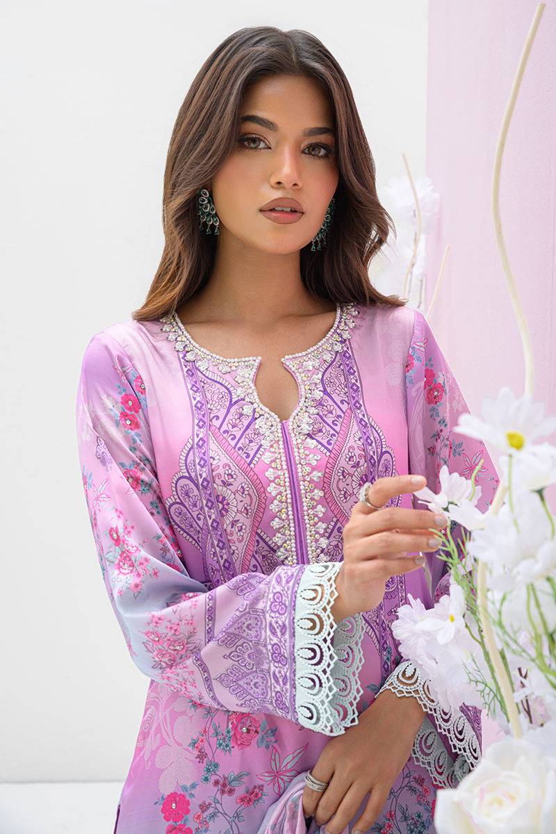 Fatima Khan | Eid Digital Silk Prints | Gardenia by Maria Faisal - Registered Vendor of : Fatima Khan - type : Ladies Clothes - 100% original wedding dresses