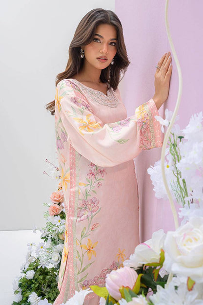 Fatima Khan | Eid Digital Silk Prints | Peach Blossoms by Maria Faisal - Registered Vendor of : Fatima Khan - type : Ladies Clothes - 100% original wedding dresses