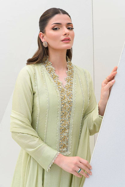 Fatima Khan | Serene Eid Luxe Pret | Honeydew Hue by Maria Faisal - Registered Vendor of : Fatima Khan - type : Ladies Clothes - 100% original wedding dresses
