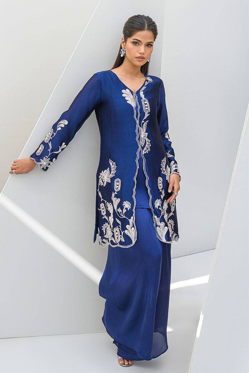 Fatima Khan | Serene Eid Luxe Pret | Blue Noir by Maria Faisal - Registered Vendor of : Fatima Khan - type : Ladies Clothes - 100% original wedding dresses