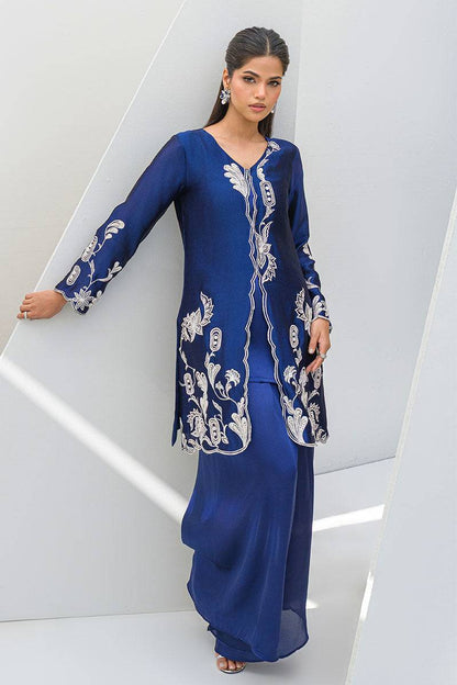 Fatima Khan | Serene Eid Luxe Pret | Blue Noir by Maria Faisal - Registered Vendor of : Fatima Khan - type : Ladies Clothes - 100% original wedding dresses