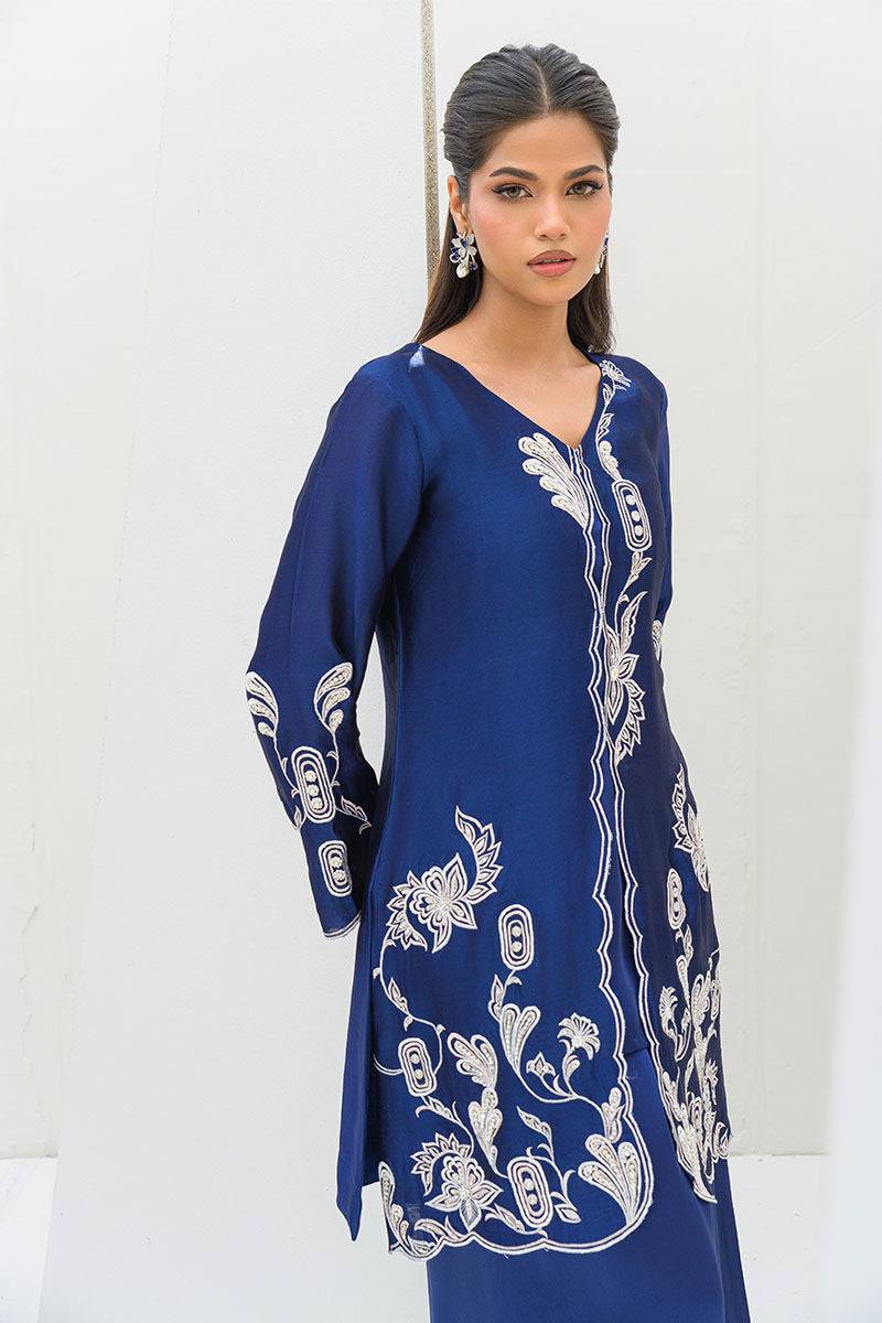 Fatima Khan | Serene Eid Luxe Pret | Blue Noir by Maria Faisal - Registered Vendor of : Fatima Khan - type : Ladies Clothes - 100% original wedding dresses