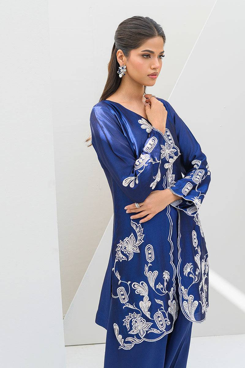 Fatima Khan | Serene Eid Luxe Pret | Blue Noir by Maria Faisal - Registered Vendor of : Fatima Khan - type : Ladies Clothes - 100% original wedding dresses