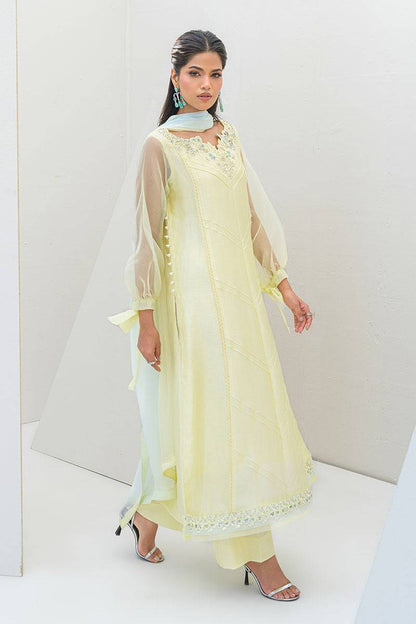 Fatima Khan | Serene Eid Luxe Pret | Lemon Love by Maria Faisal - Registered Vendor of : Fatima Khan - type : Ladies Clothes - 100% original wedding dresses