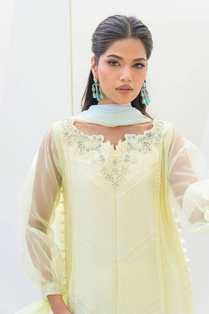 Fatima Khan | Serene Eid Luxe Pret | Lemon Love by Maria Faisal - Registered Vendor of : Fatima Khan - type : Ladies Clothes - 100% original wedding dresses