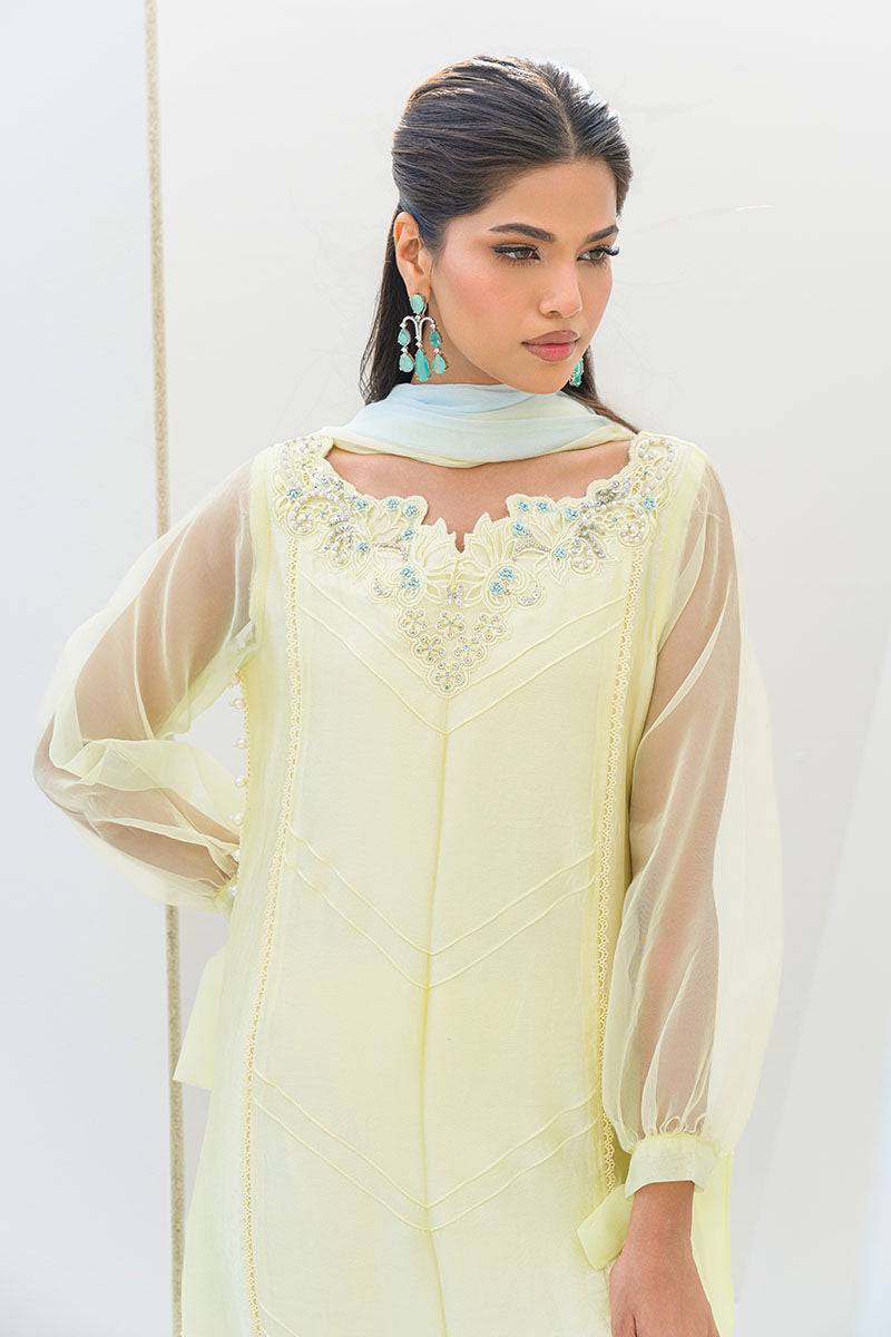 Fatima Khan | Serene Eid Luxe Pret | Lemon Love by Maria Faisal - Registered Vendor of : Fatima Khan - type : Ladies Clothes - 100% original wedding dresses