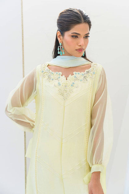 Fatima Khan | Serene Eid Luxe Pret | Lemon Love by Maria Faisal - Registered Vendor of : Fatima Khan - type : Ladies Clothes - 100% original wedding dresses