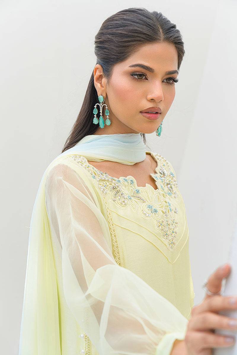 Fatima Khan | Serene Eid Luxe Pret | Lemon Love by Maria Faisal - Registered Vendor of : Fatima Khan - type : Ladies Clothes - 100% original wedding dresses