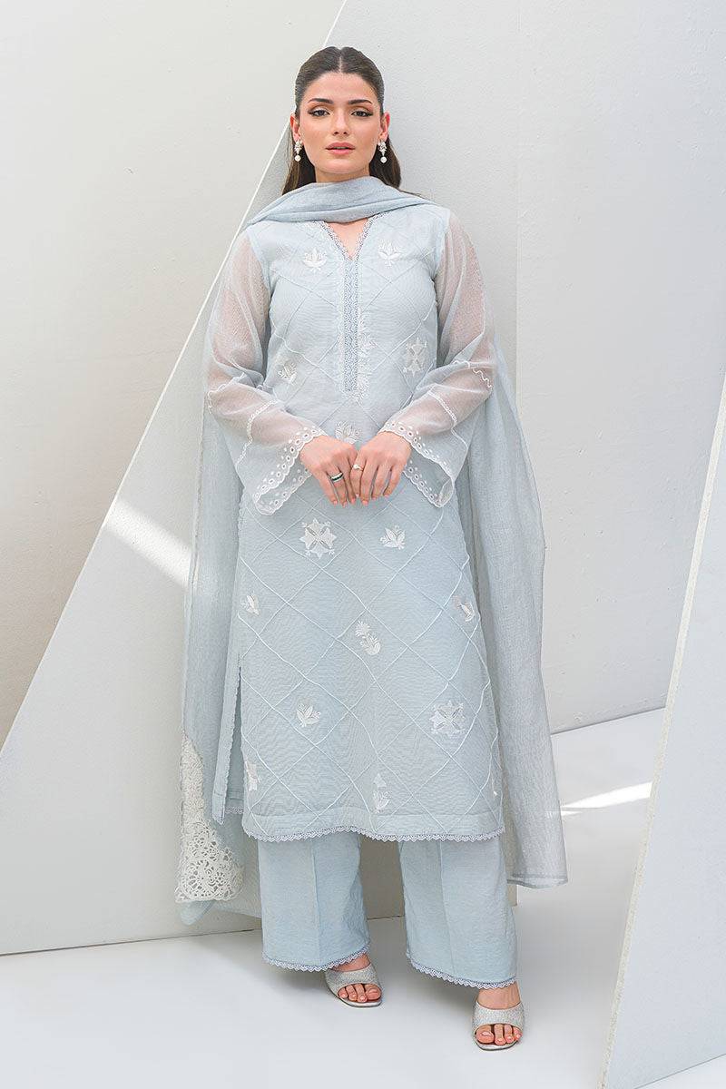 Fatima Khan | Serene Eid Luxe Pret | Azure Frost by Maria Faisal - Registered Vendor of : Fatima Khan - type : Ladies Clothes - 100% original wedding dresses
