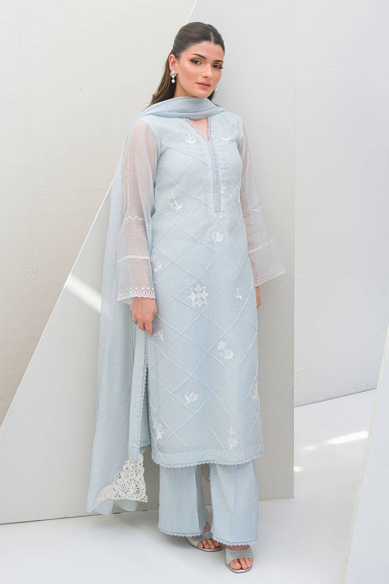Fatima Khan | Serene Eid Luxe Pret | Azure Frost by Maria Faisal - Registered Vendor of : Fatima Khan - type : Ladies Clothes - 100% original wedding dresses