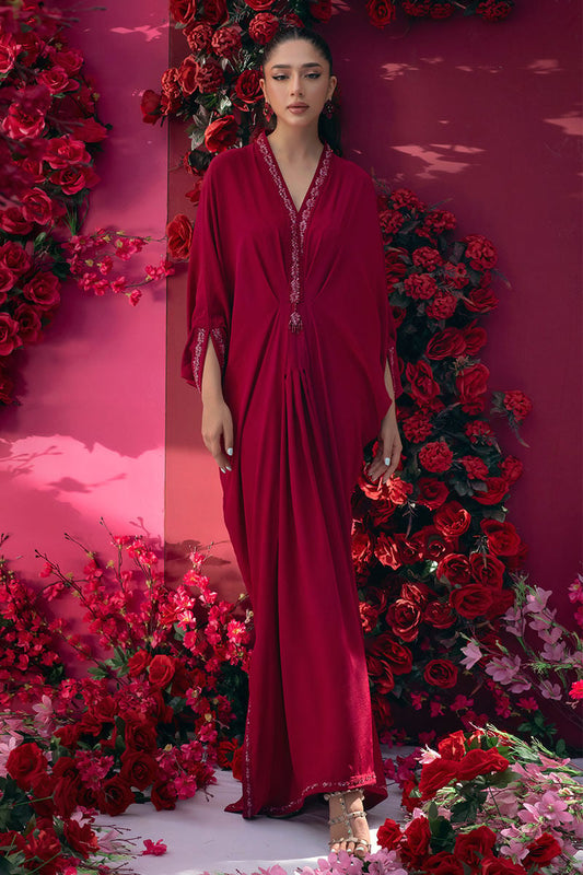 Ansab Jahangir | Summer Kaftans | SILKEN FOLIAGE - Luxury Dress - available at Maria Faisal in UK and USA.