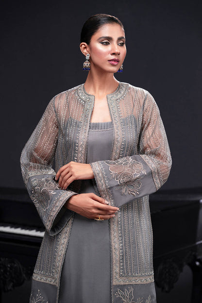 MNR | Chai Coffee Luxury Pret | Grey Eminance by Maria Faisal - Registered Vendor of : MNR - type : Ladies Clothes - 100% original wedding dresses