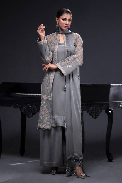 MNR | Chai Coffee Luxury Pret | Grey Eminance by Maria Faisal - Registered Vendor of : MNR - type : Ladies Clothes - 100% original wedding dresses