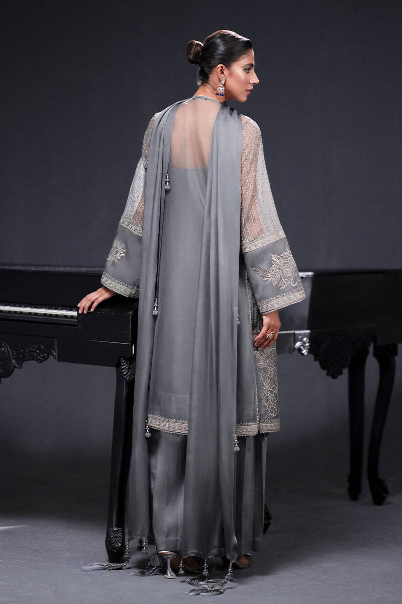 MNR | Chai Coffee Luxury Pret | Grey Eminance by Maria Faisal - Registered Vendor of : MNR - type : Ladies Clothes - 100% original wedding dresses