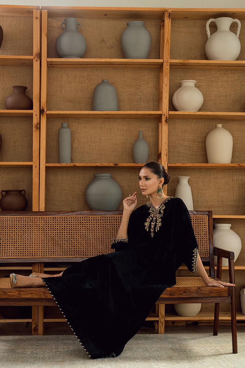 Fatima Khan | Warm Whisper Velvet 25 | Noir Eclat - Formal Dress - available at Maria Faisal in UK and USA.