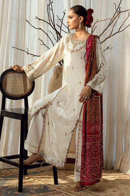 Fatima Khan | Warm Whisper Velvet 25 | Golden Grace - Formal Dress - available at Maria Faisal in UK and USA.