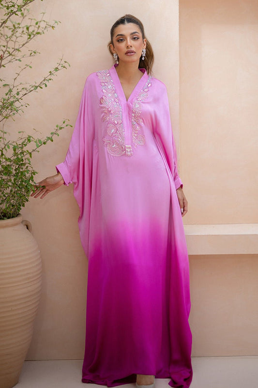 Ansab Jahangir | Summer Kaftans | ROSETTE ELEGANZA - Luxury Dress - available at Maria Faisal in UK and USA.
