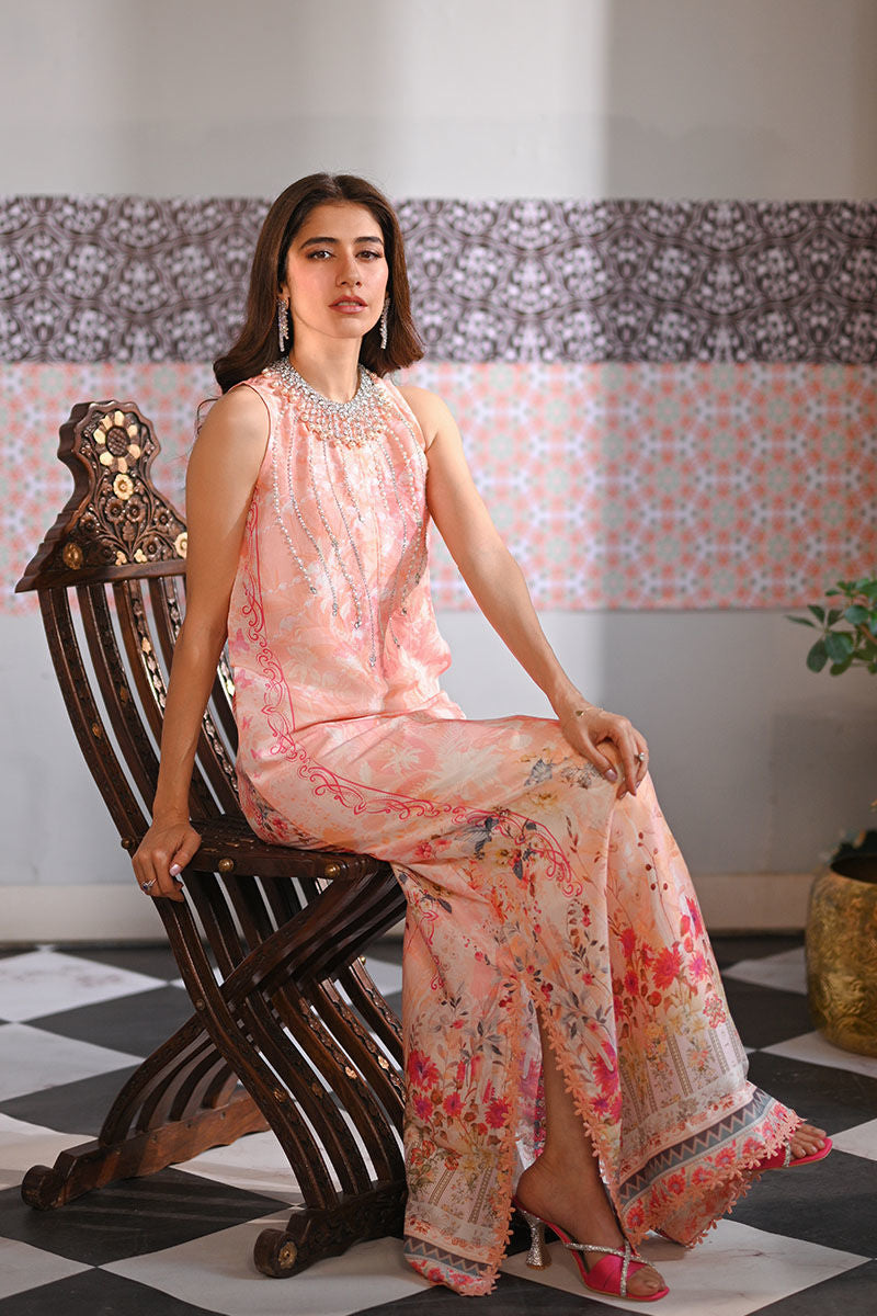 Ansab Jahangir | Summer Kaftans | Fareeha Kaftan - Luxury Dress - available at Maria Faisal in UK and USA.