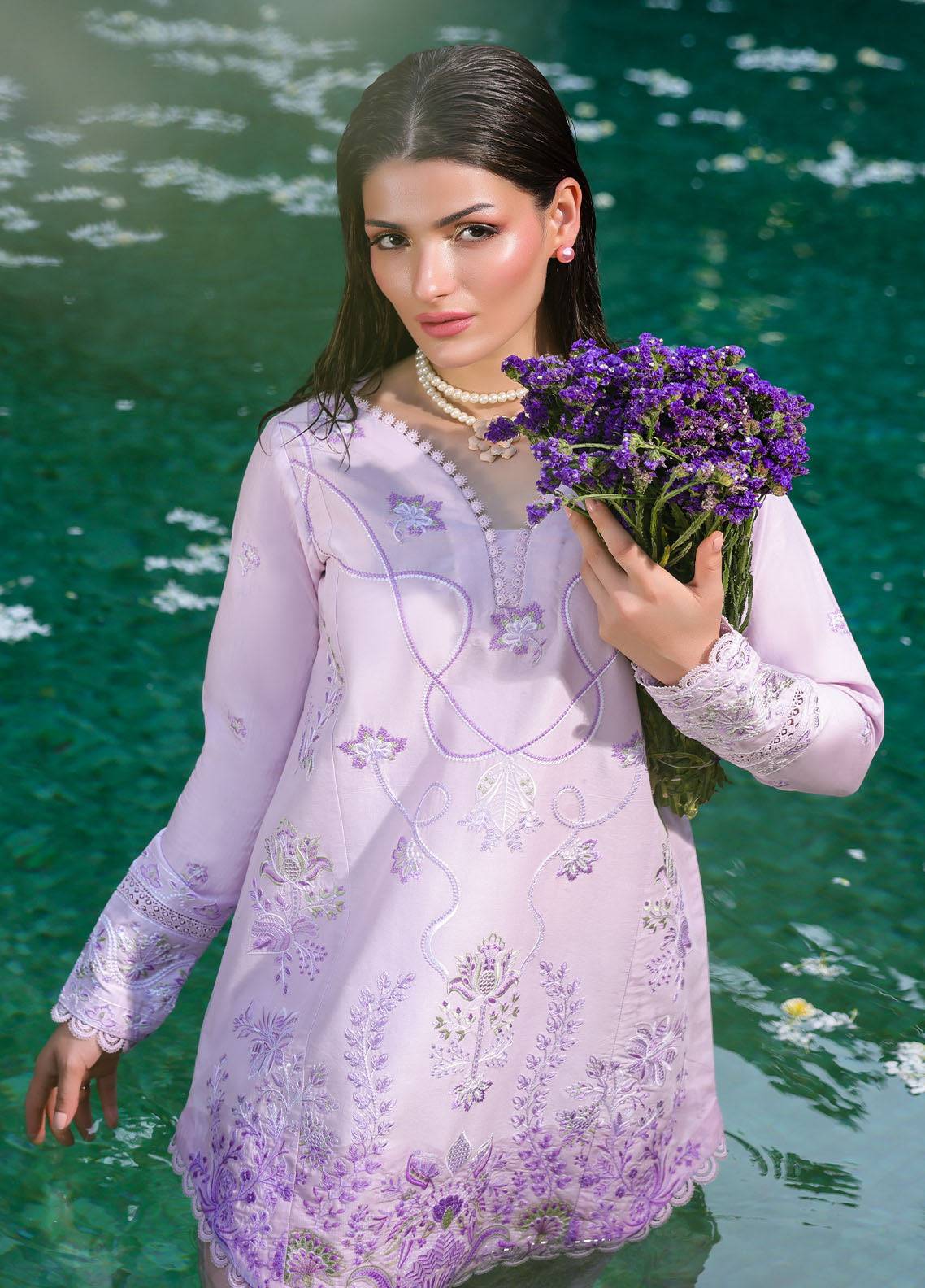 Sahane | Lovent Embroidered Pret 25 | ME23008 Lily by Maria Faisal - Registered Vendor of : Sahane - type : Ladies Clothes - 100% original wedding dresses