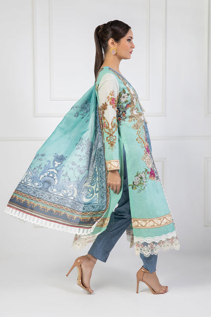 Shamaeel Ansari | Bagh e Bahar Lawn | Gulnaar Ferozi - Luxury Dress - available at Maria Faisal in UK and USA.