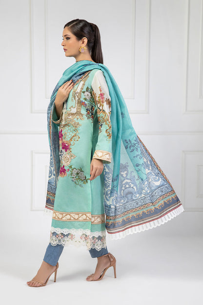Shamaeel Ansari | Bagh e Bahar Lawn | Gulnaar Ferozi - Luxury Dress - available at Maria Faisal in UK and USA.