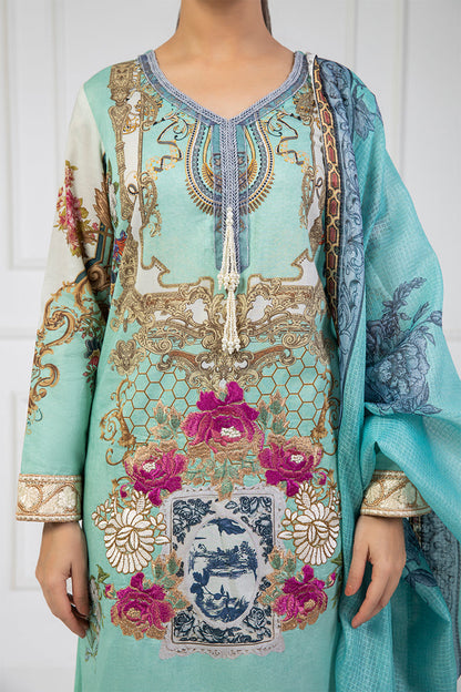 Shamaeel Ansari | Bagh e Bahar Lawn | Gulnaar Ferozi - Luxury Dress - available at Maria Faisal in UK and USA.