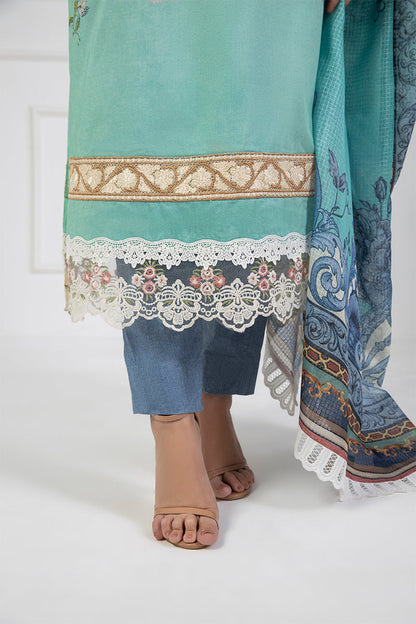 Shamaeel Ansari | Bagh e Bahar Lawn | Gulnaar Ferozi - Luxury Dress - available at Maria Faisal in UK and USA.