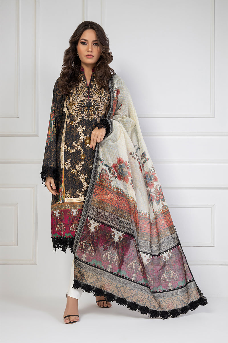 Shamaeel Ansari | Bagh e Bahar Lawn | Shab-e-Gulzar - Luxury Dress - available at Maria Faisal in UK and USA.