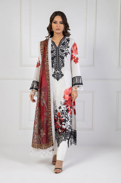 Shamaeel Ansari | Bagh e Bahar Lawn | Surkh Bahar - Luxury Dress - available at Maria Faisal in UK and USA.