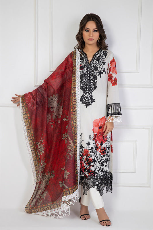 Shamaeel Ansari | Bagh e Bahar Lawn | Surkh Bahar - Luxury Dress - available at Maria Faisal in UK and USA.