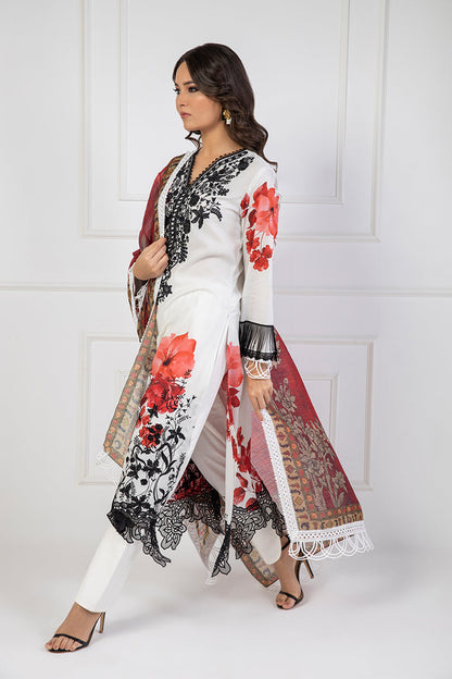 Shamaeel Ansari | Bagh e Bahar Lawn | Surkh Bahar - Luxury Dress - available at Maria Faisal in UK and USA.