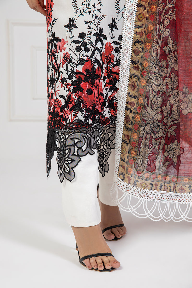 Shamaeel Ansari | Bagh e Bahar Lawn | Surkh Bahar - Luxury Dress - available at Maria Faisal in UK and USA.