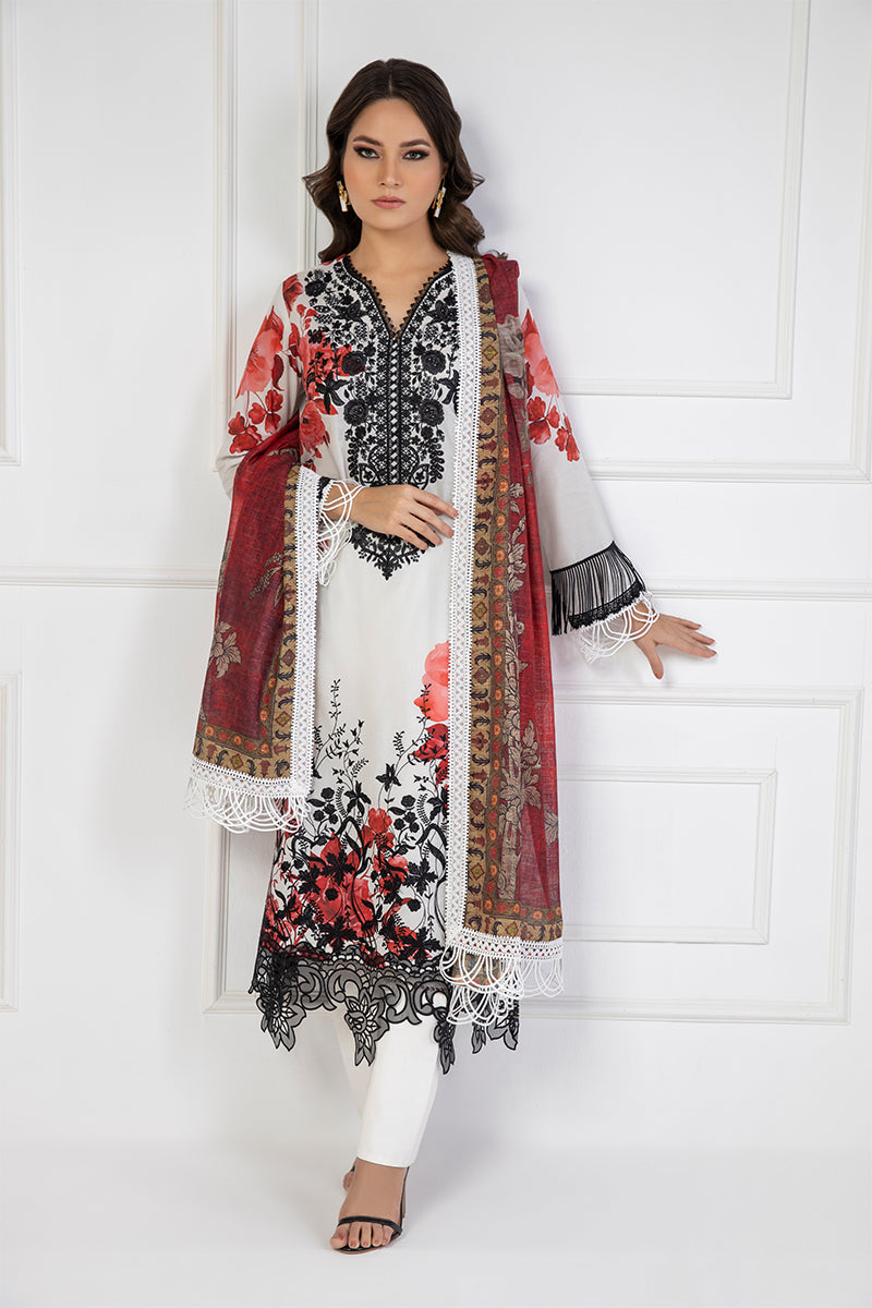 Shamaeel Ansari | Bagh e Bahar Lawn | Surkh Bahar - Luxury Dress - available at Maria Faisal in UK and USA.