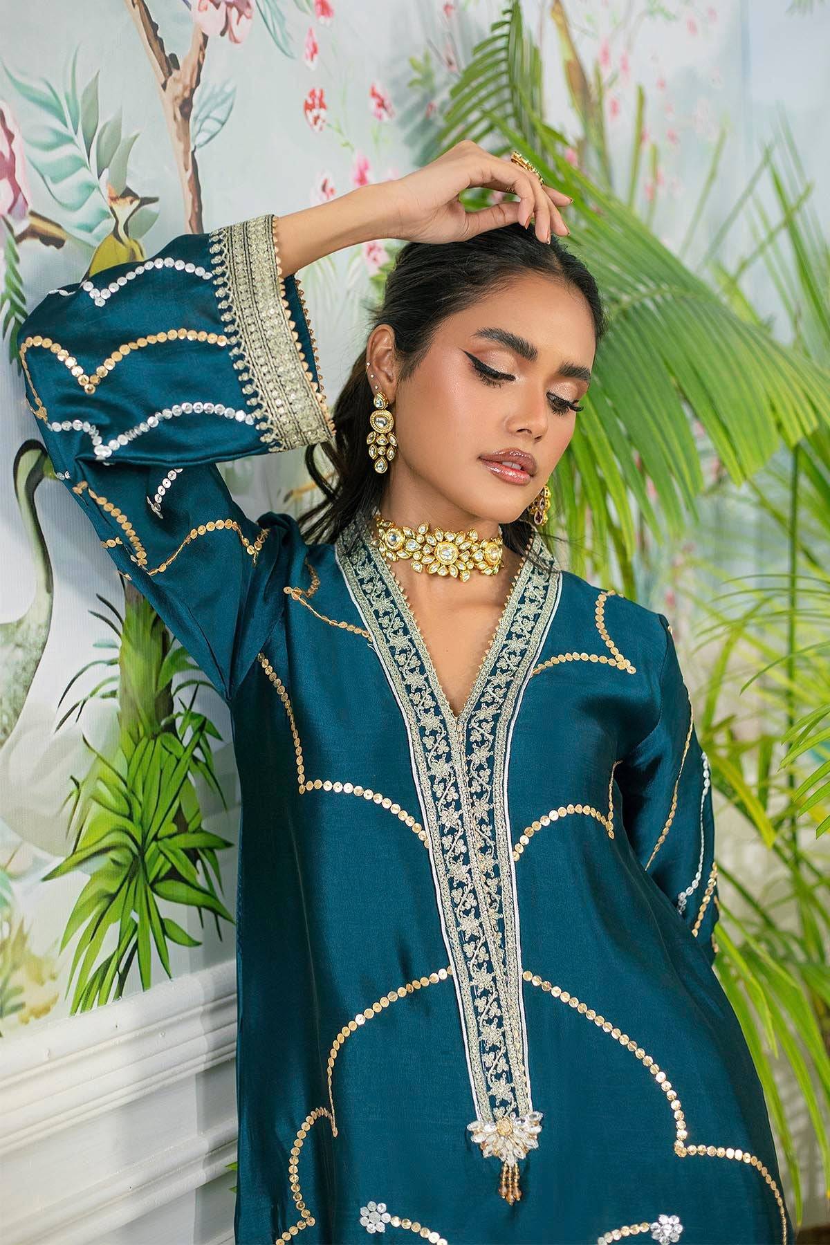 Annus Abrar | Sehr Eid Luxe | Izali Deep Teal by Maria Faisal - Registered Vendor of : Annus Abrar - type : Ladies Clothes - 100% original wedding dresses