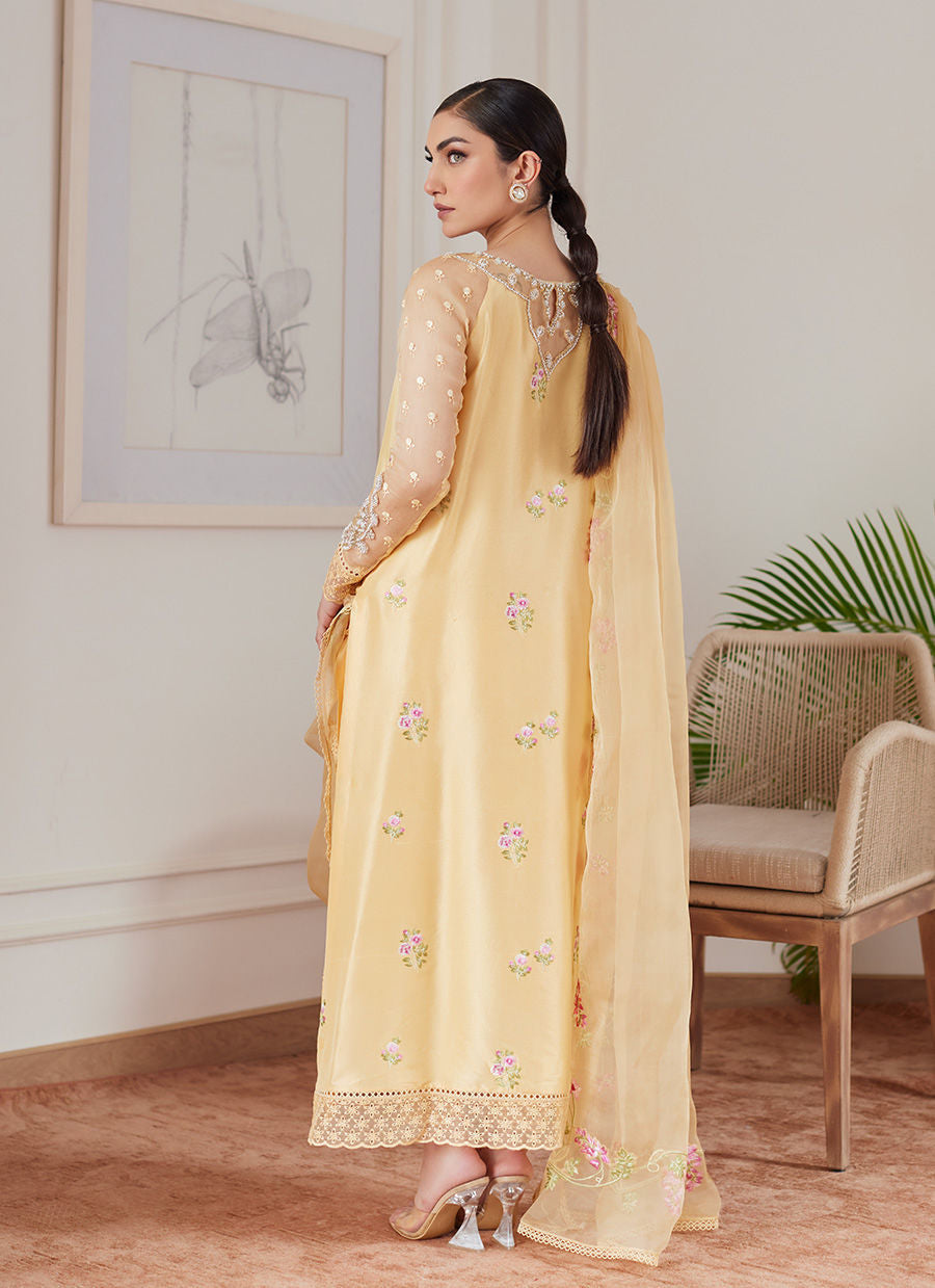 Farah Talib Aziz | Luna Eid Collection 24 | CYRILLA PALE YELLOW - Ladies Clothes - Maria Faisal