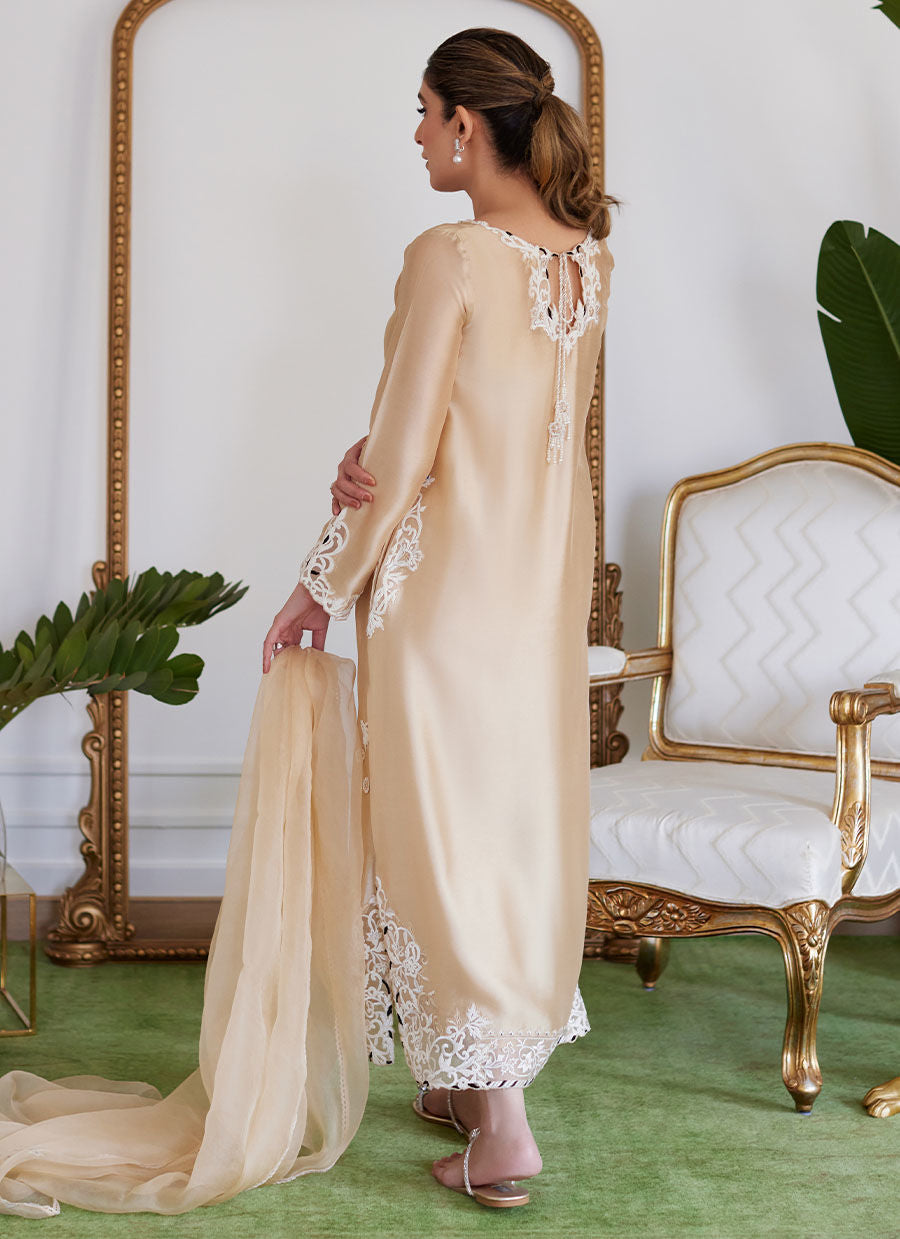 Farah Talib Aziz | Luna Eid Collection 24 | MELVINA CHAMPAGNE BEIGE