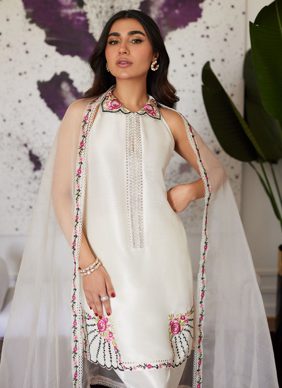 Farah Talib Aziz | Luna Eid Collection 24 | GENEVIVE PEARL WHITE - Ladies Clothes - Maria Faisal