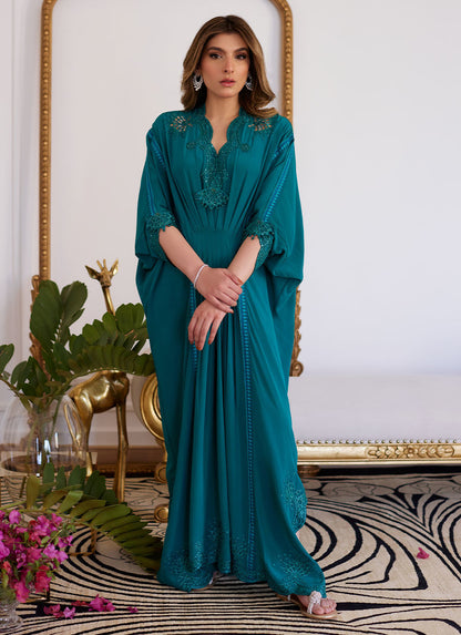 Farah Talib Aziz | Luna Eid Collection 24 | EMMELINE EMERALD CREPE - Ladies Clothes - Maria Faisal