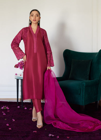 Farah Talib Aziz | Luna Eid Collection 24 | HONORINE MAGENTA - Ladies Clothes - Maria Faisal