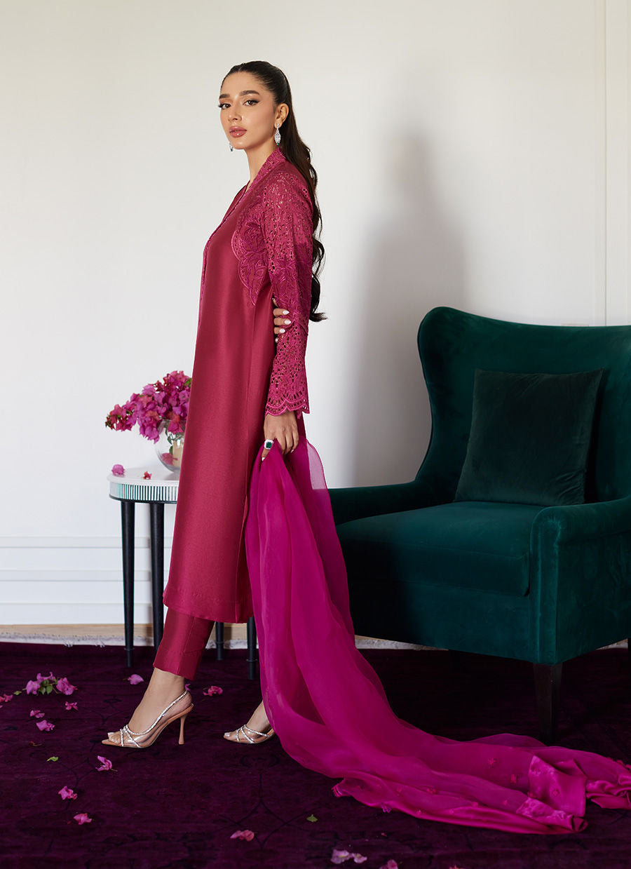 Farah Talib Aziz | Luna Eid Collection 24 | HONORINE MAGENTA - Ladies Clothes - Maria Faisal