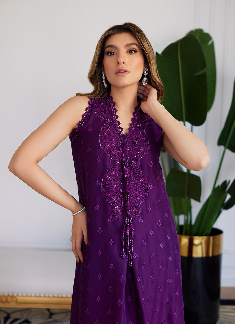 Farah Talib Aziz | Luna Eid Collection 24 | VIOLETTE WILD BERRY OMBRE - Ladies Clothes - Maria Faisal