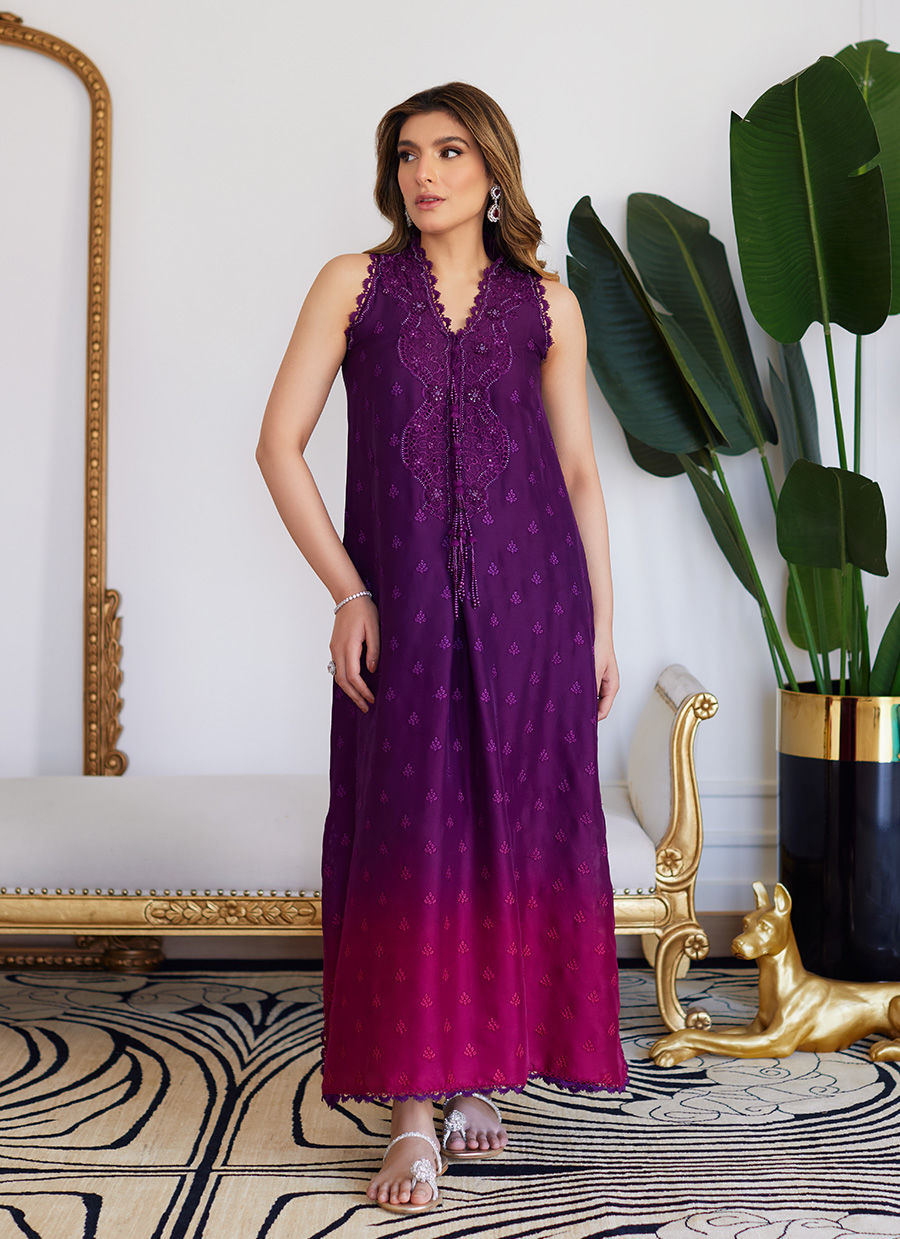 Farah Talib Aziz | Luna Eid Collection 24 | VIOLETTE WILD BERRY OMBRE - Ladies Clothes - Maria Faisal