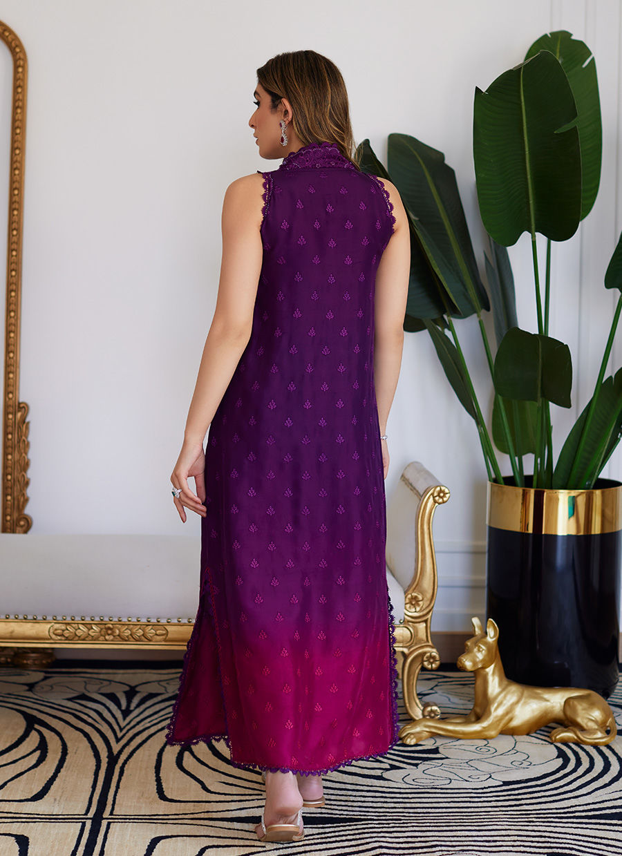Farah Talib Aziz | Luna Eid Collection 24 | VIOLETTE WILD BERRY OMBRE - Ladies Clothes - Maria Faisal