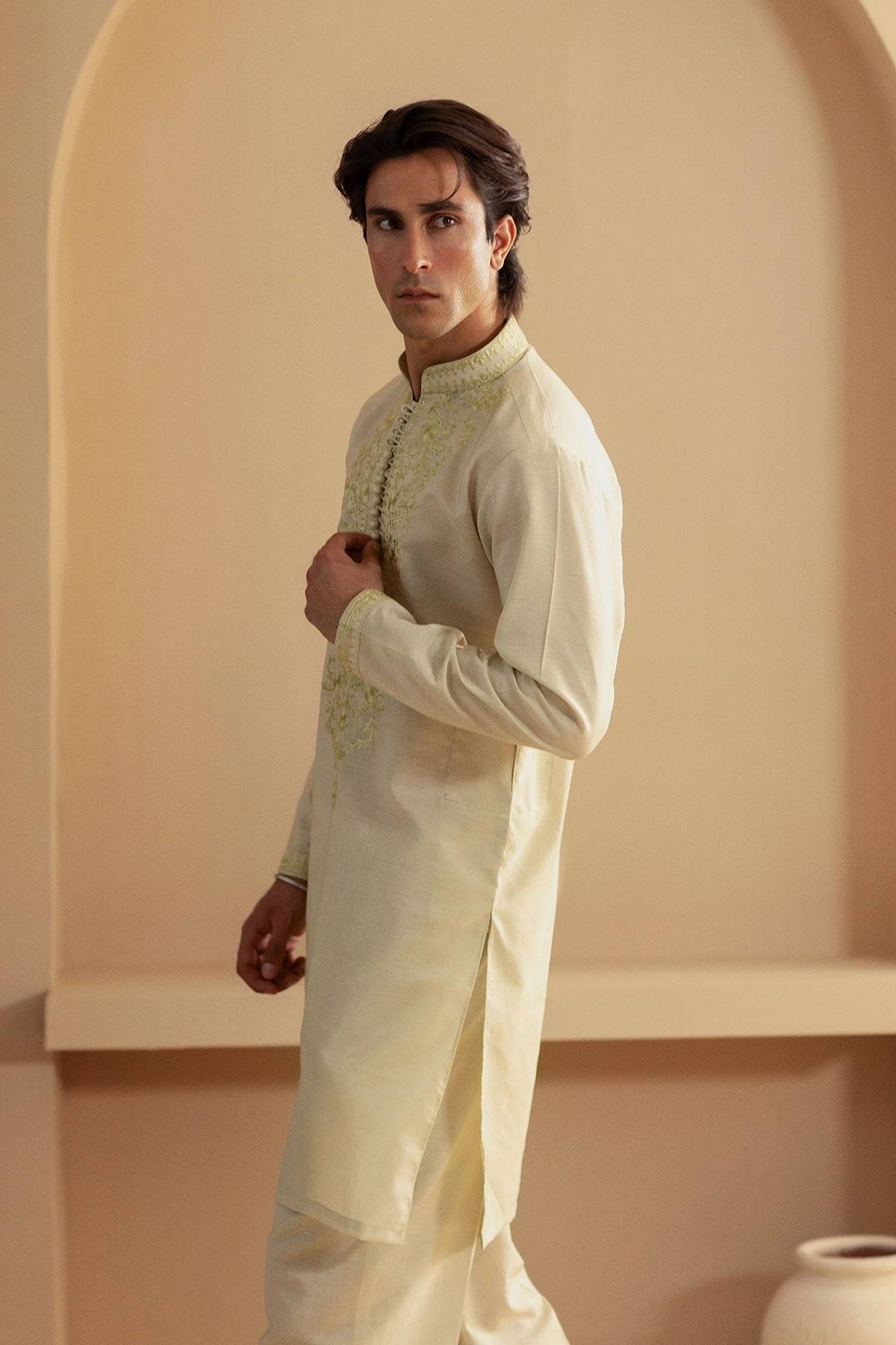 Annus Abrar | Eid Elemental Festive | Kavesh by Maria Faisal - Registered Vendor of : Annus Abrar - type : MensWear - 100% original wedding dresses