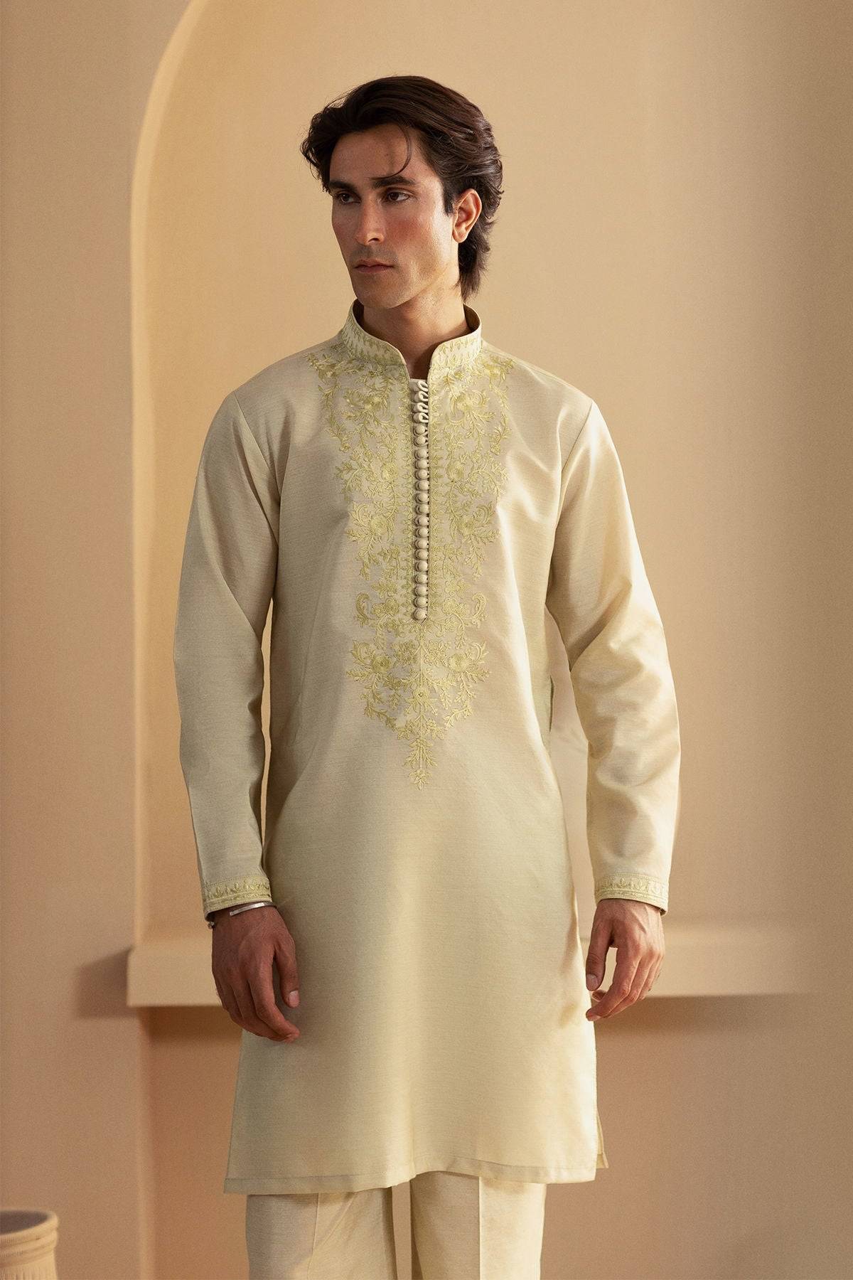 Annus Abrar | Eid Elemental Festive | Kavesh by Maria Faisal - Registered Vendor of : Annus Abrar - type : MensWear - 100% original wedding dresses