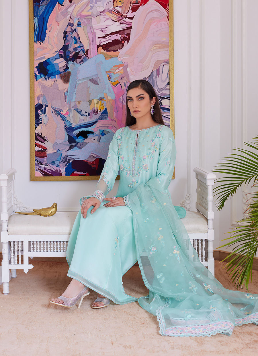 Farah Talib Aziz | Luna Eid Collection 24 | AURELLA MINT - Ladies Clothes - Maria Faisal