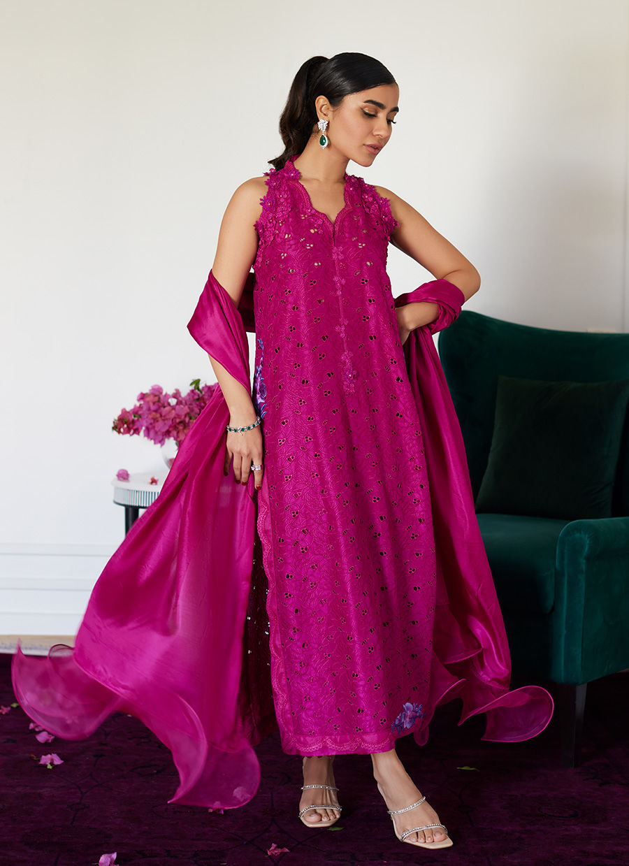 Farah Talib Aziz | Luna Eid Collection 24 | CLARIENE HOT PINK - Ladies Clothes - Maria Faisal