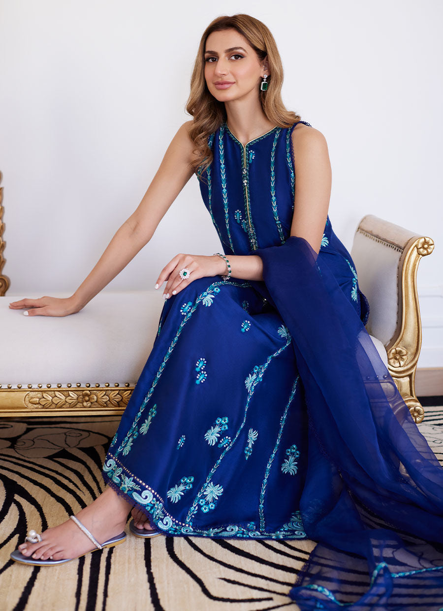 Farah Talib Aziz | Luna Eid Collection 24 | ELSYEE ROYAL BLUE - Ladies Clothes - Maria Faisal