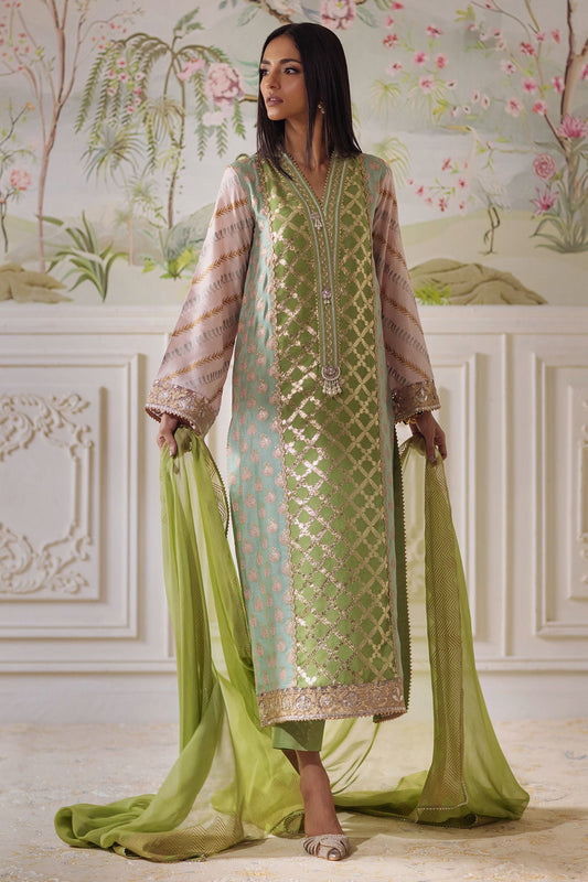 Annus Abrar | Elemental Festive | Nishba (Shirt, Pants and Dupatta) - Ladies Clothes - Maria Faisal
